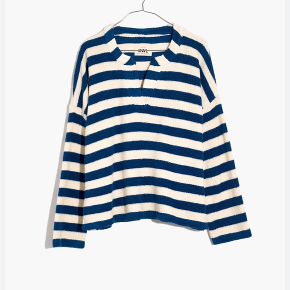 Madewell Sweaters - Madewell NWOT Loop Terry Long Sleeve Notched Sweatshirt Women’s Small